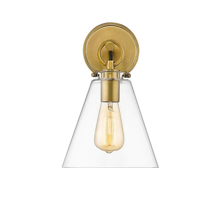 Image 2 Harper 12 1/4" High Rubbed Brass Wall Sconce more views