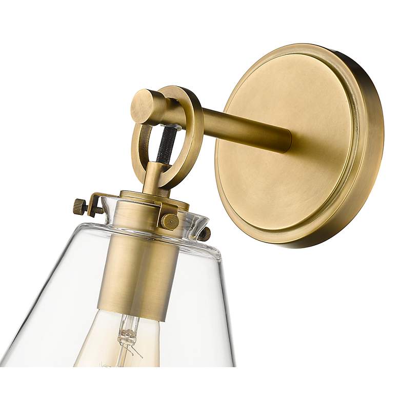 Image 4 Harper 12 1/4" High Rubbed Brass Wall Sconce more views