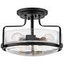 Harper 14 1/2"W Black Ceiling Light with Clear Glass Shade