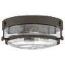 Harper 15.8" Wide Bronze and Seeded Glass Ceiling Light by Hinkley