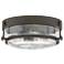Harper 15.8" Wide Bronze and Seeded Glass Ceiling Light by Hinkley