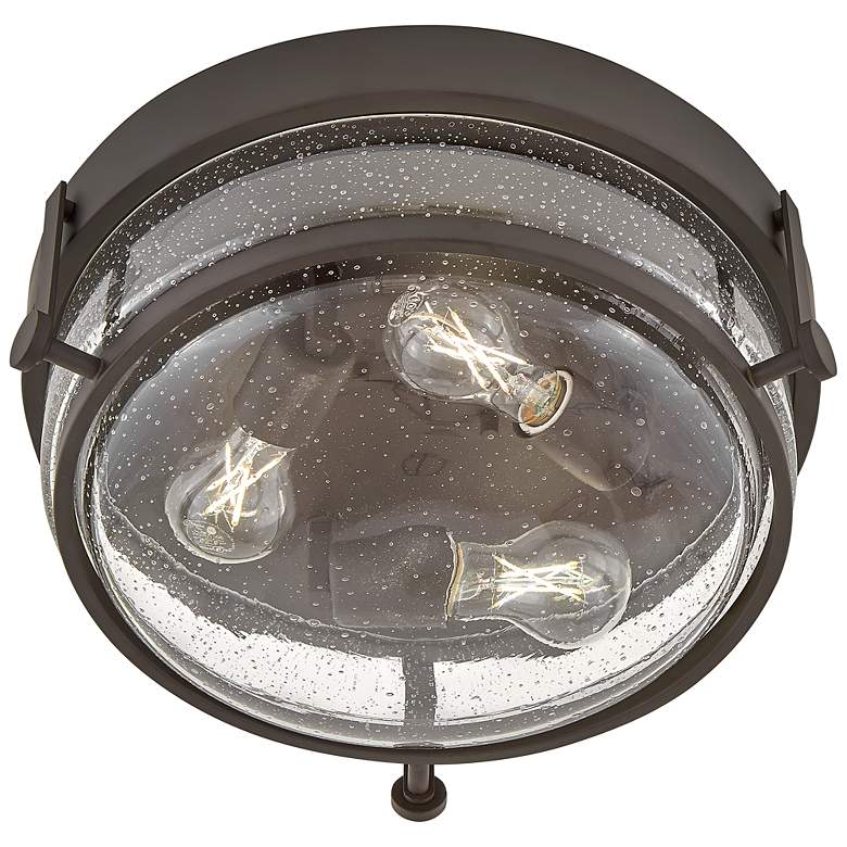 Image 3 Harper 15.8" Wide Bronze and Seeded Glass Ceiling Light by Hinkley more views