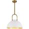 Harper 15 3/4" Wide Aged Gold and White Pendant Light