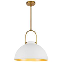 Harper 15 3/4" Wide Aged Gold and White Pendant Light