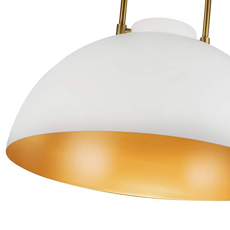 Image 4 Harper 15 3/4" Wide Aged Gold and White Pendant Light more views
