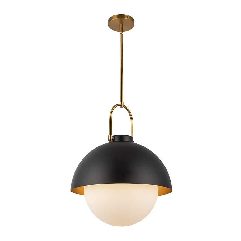 Image 3 Harper 15 3/4" Wide Aged Gold with Matte Black Pendant Light more views