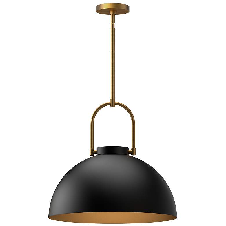 Image 1 Harper 15 3/4" Wide Matte Black Dome Pendant Light