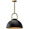 Harper 15 3/4" Wide Matte Black Dome Pendant Light