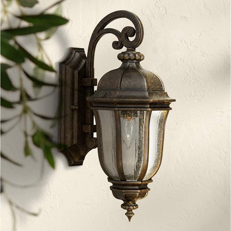 Image 1 Harper 18 inch High Peruvian Bronze Traditional Outdoor Wall Light