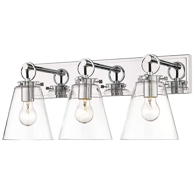 Image 3 Harper 23" Wide Chrome Steel 3-Light Vanity Bath Light