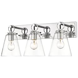 Harper 23" Wide Chrome Steel 3-Light Vanity Bath Light