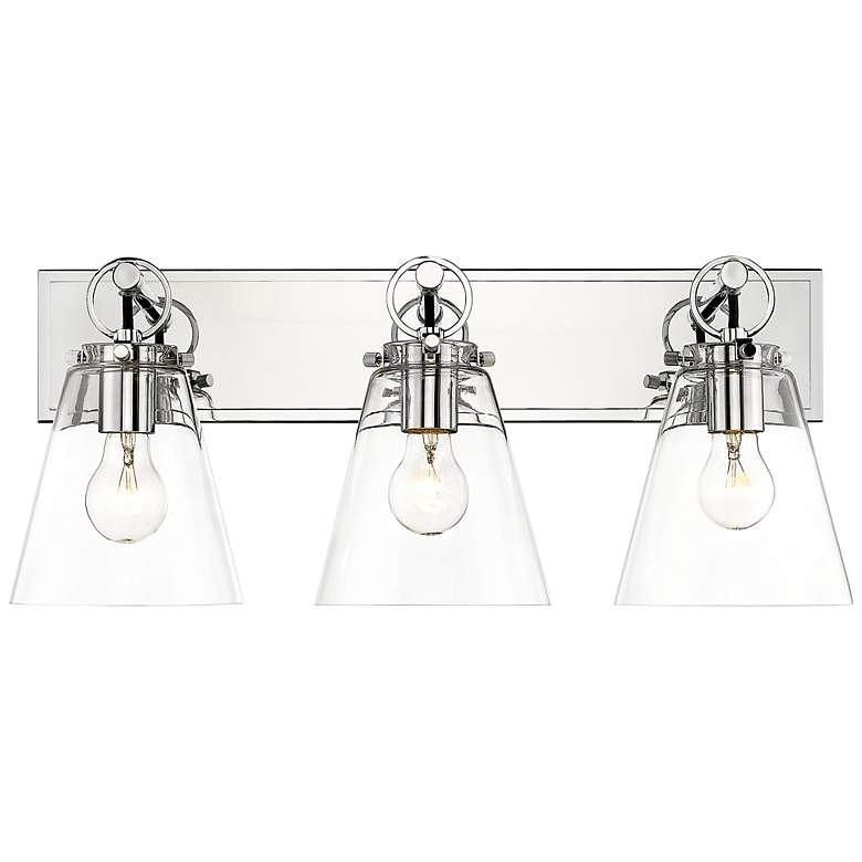 Image 5 Harper 23" Wide Chrome Steel 3-Light Vanity Bath Light more views