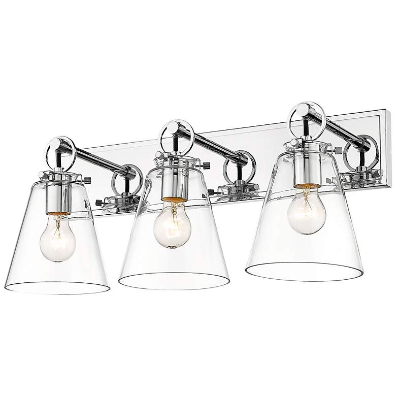 Image 6 Harper 23" Wide Chrome Steel 3-Light Vanity Bath Light more views