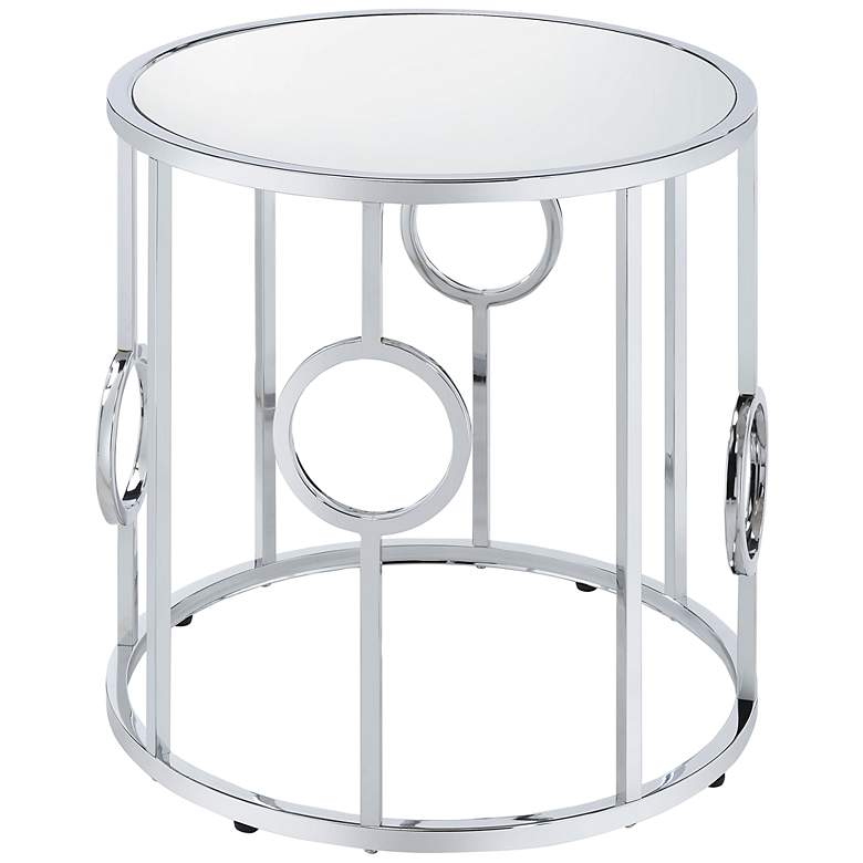 Image 2 Harper 23" Wide Chrome Steel Round End Table
