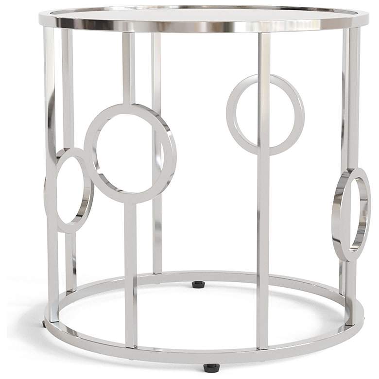 Image 3 Harper 23" Wide Chrome Steel Round End Table more views