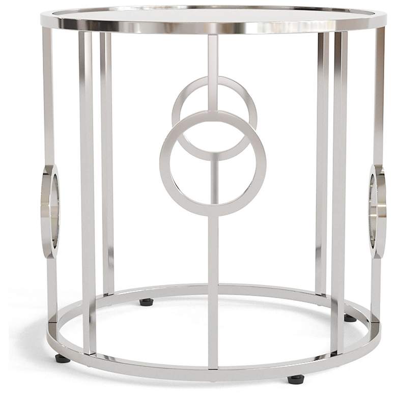 Image 4 Harper 23" Wide Chrome Steel Round End Table more views