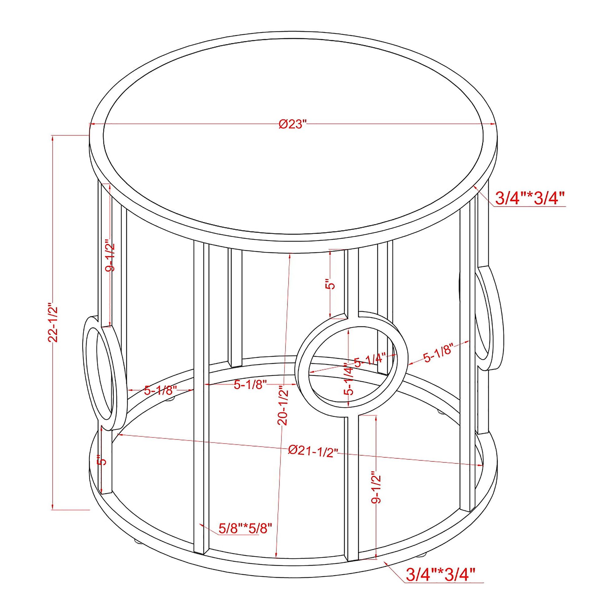 Harper 23" Wide Chrome Steel Round End Table