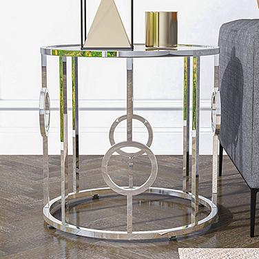 Harper 23" Wide Chrome Steel Round End Table