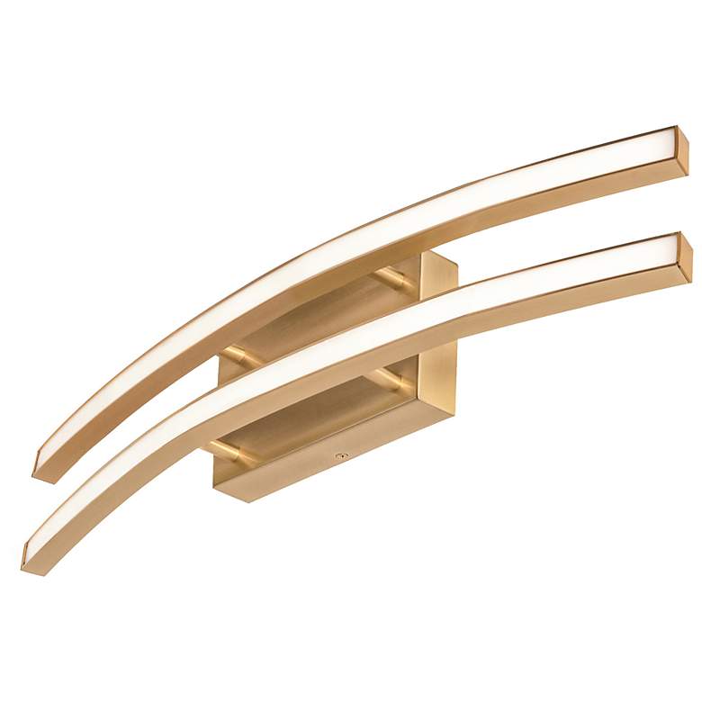 Image 2 Harper 24 3/4" Wide Satin Brass 2-Light LED Bath Light