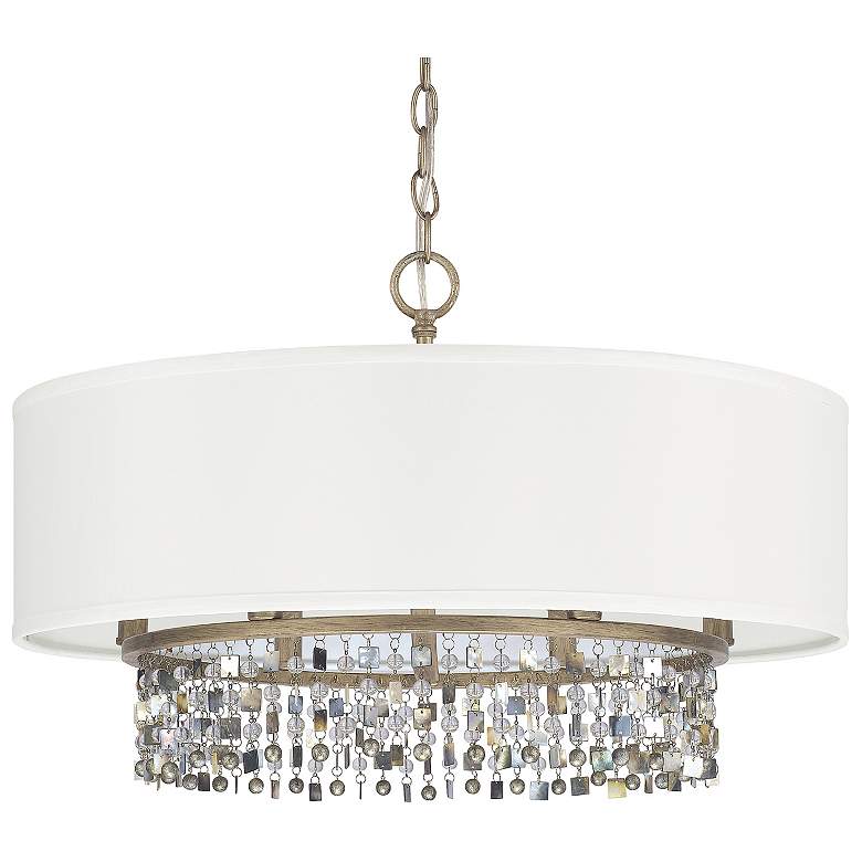 Image 3 Harper 24" Wide Brushed Gold Metal 6-Light Pendant