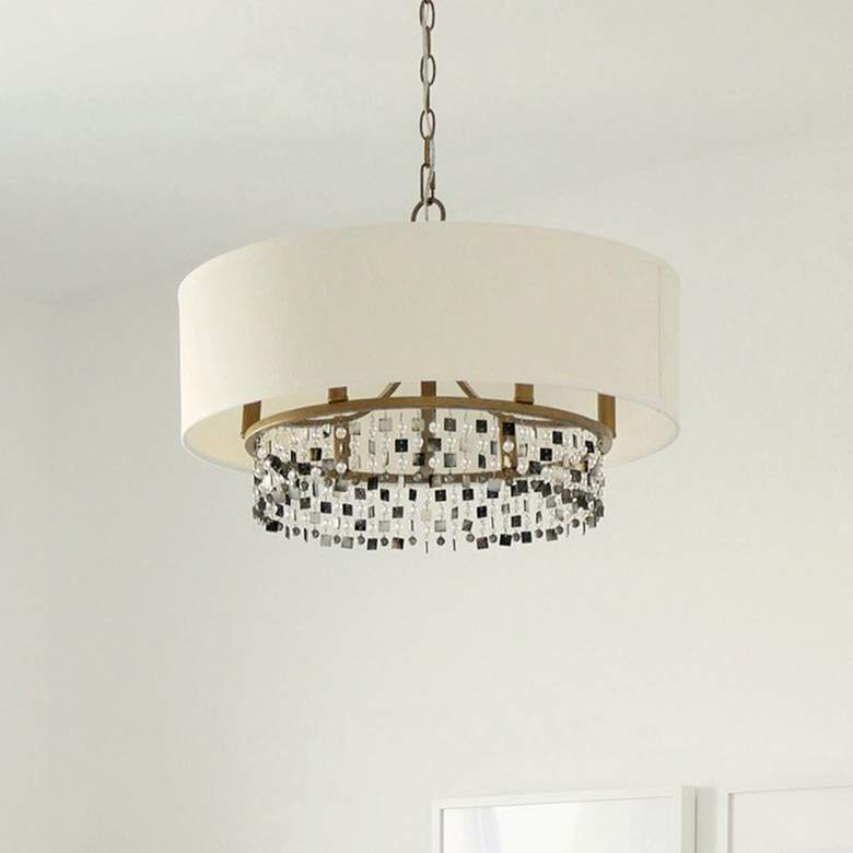 Image 2 Harper 24" Wide Brushed Gold Metal 6-Light Pendant