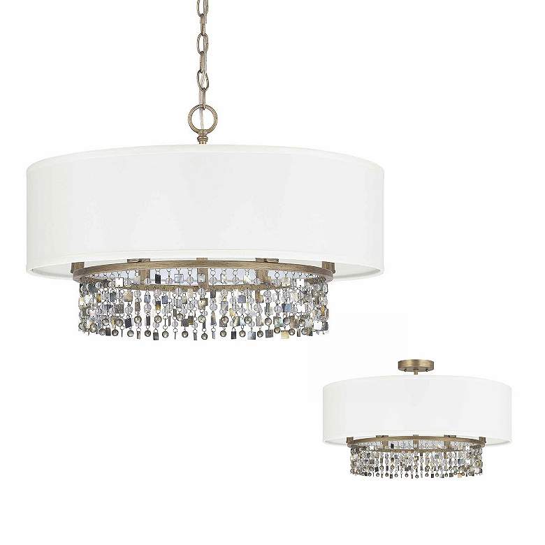 Image 6 Harper 24" Wide Brushed Gold Metal 6-Light Pendant more views