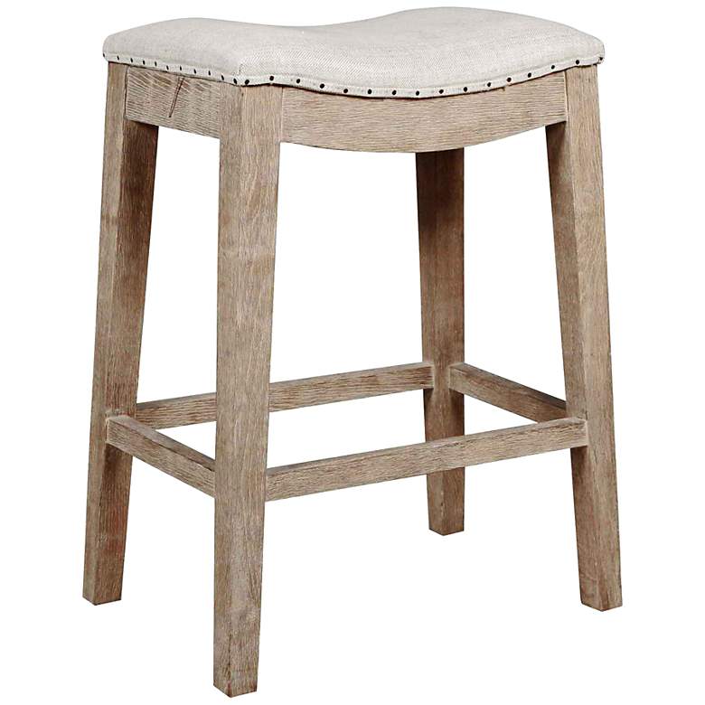 Image 1 Harper 27" Stone Wash Saddle Seat Counter Stool