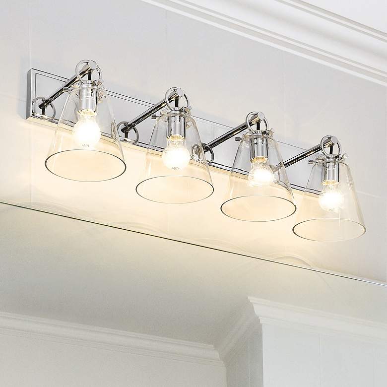 Image 1 Harper 31 1/4" Wide Chrome 4-Light Vanity Bath Light