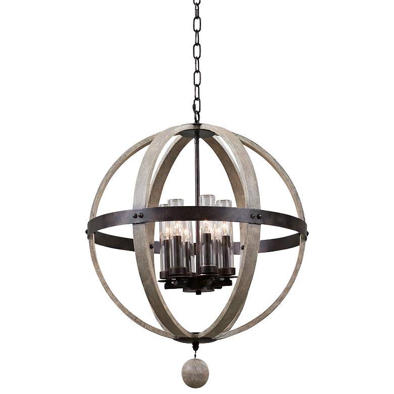 Image 2 Harper 31"H Florence Gold 6-Light Outdoor Hanging Light