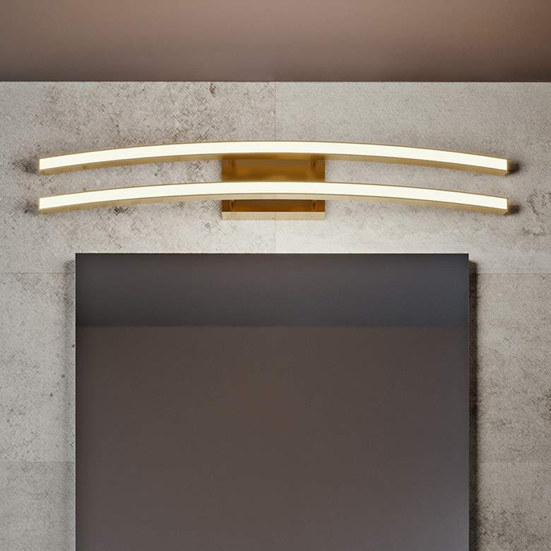 Image 1 Harper 36" LED Vanity - Satin Brass Finish