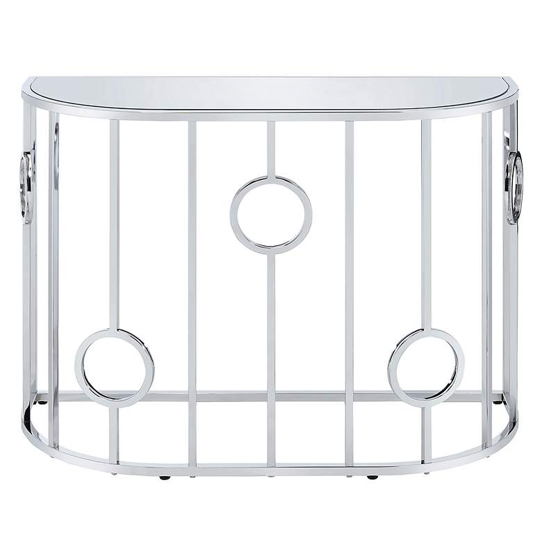 Image 3 Harper 42 1/4" Wide Chrome Haft-Circle Console Table more views