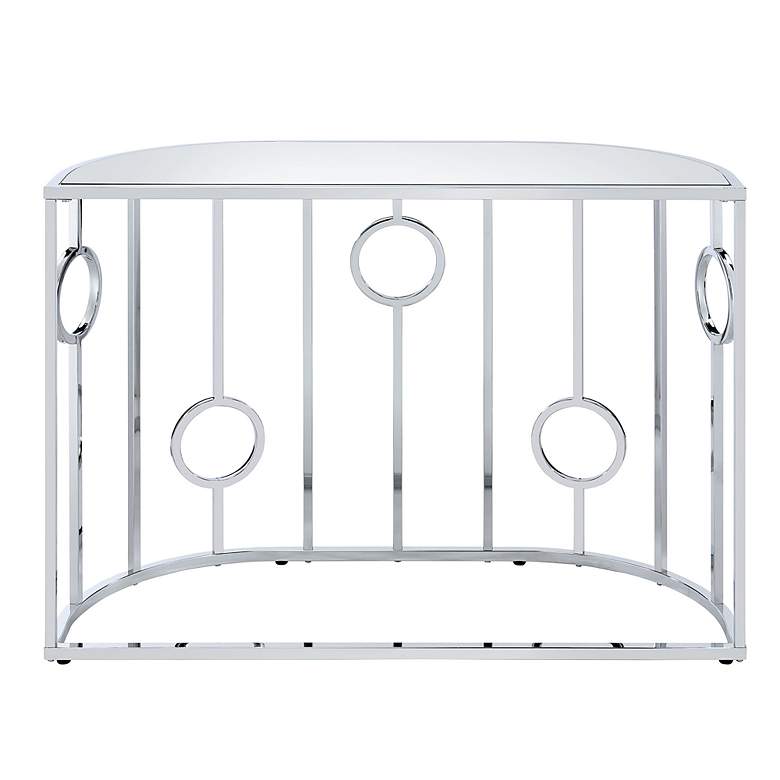 Image 5 Harper 42 1/4" Wide Chrome Haft-Circle Console Table more views