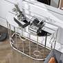 6_Harper 42 1/4" Wide Chrome Haft-Circle Console Table more views