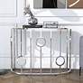 7_Harper 42 1/4" Wide Chrome Haft-Circle Console Table more views