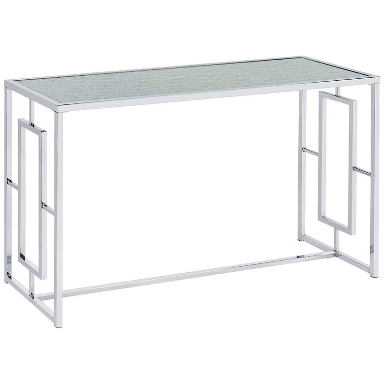 Image 2 Harper 48"W Chrome Plating Console Table with Ripples Top