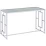2_Harper 48"W Chrome Plating Console Table with Ripples Top
