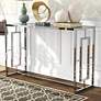 1_Harper 48"W Chrome Plating Console Table with Ripples Top