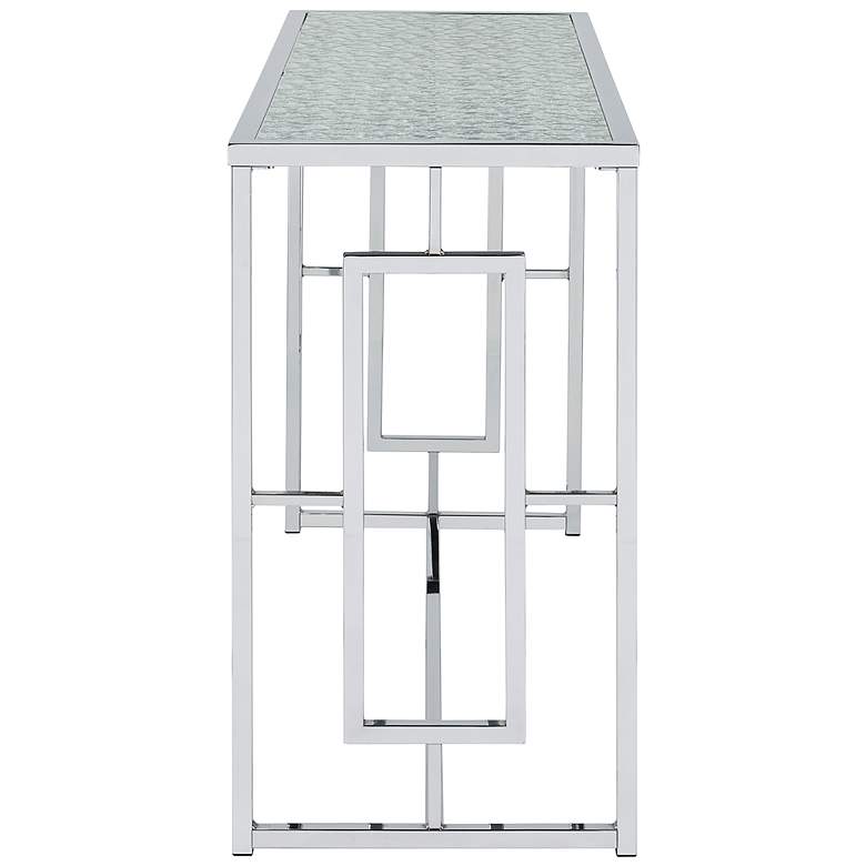 Image 3 Harper 48"W Chrome Plating Console Table with Ripples Top more views
