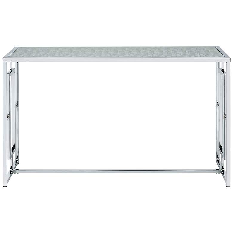 Image 4 Harper 48"W Chrome Plating Console Table with Ripples Top more views