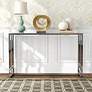6_Harper 48"W Chrome Plating Console Table with Ripples Top more views