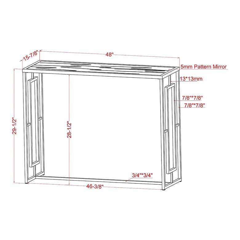 Image 7 Harper 48"W Chrome Plating Console Table with Ripples Top more views