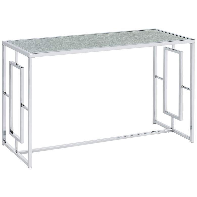 Image 2 Harper 48"W Chrome Plating Console Table with Waterfall Top