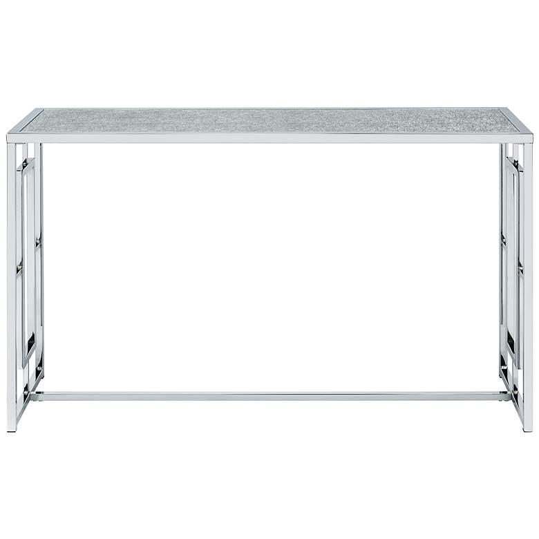 Image 4 Harper 48"W Chrome Plating Console Table with Waterfall Top more views