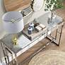 5_Harper 48"W Chrome Plating Console Table with Waterfall Top more views