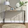 6_Harper 48"W Chrome Plating Console Table with Waterfall Top more views