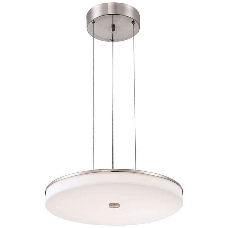 Image 3 Harper Acrylic 15 inch Wide Polished Nickel LED Pendant Light more views
