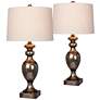1_Harper Antique Gold Leaf Textured Urn Table Lamp Set of 2