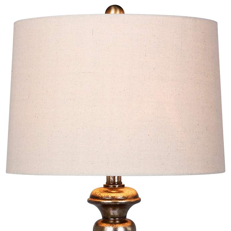 Image 3 Harper Antique Gold Leaf Textured Urn Table Lamp Set of 2 more views