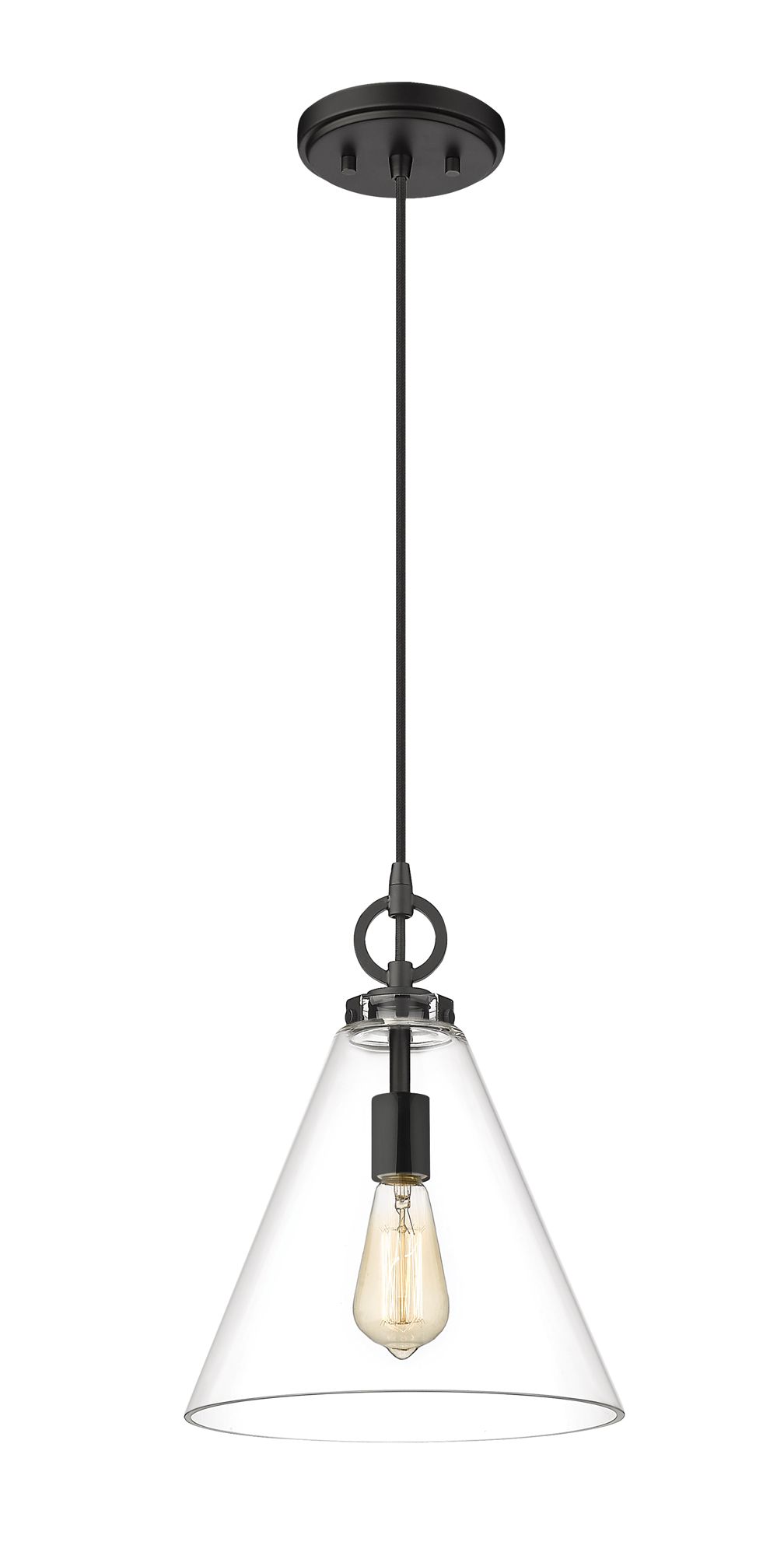 Image 4 Harper by Z-Lite Matte Black 11.5 inch 1 Light Pendant more views