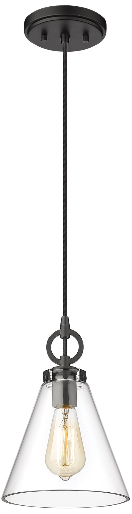 Image 4 Harper by Z-Lite Matte Black 8 inch 1 Light Pendant more views